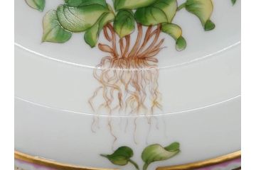 デンマーク　ROYAL COPENHAGEN(ロイヤルコペンハーゲン)　フローラダニカ　621　煌びやかな金彩と生き生きと描かれた花に見惚れるプレート(フラワー、ディッシュ、中皿、ケーキプレート、洋食器、北欧)(R-079046)