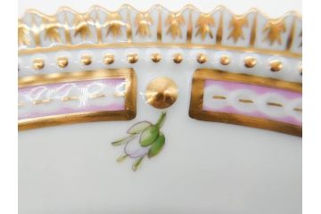 デンマーク　ROYAL COPENHAGEN(ロイヤルコペンハーゲン)　フローラダニカ　621　煌びやかな金彩と生き生きと描かれた花に見惚れるプレート(フラワー、ディッシュ、中皿、ケーキプレート、洋食器、北欧)(R-079046)