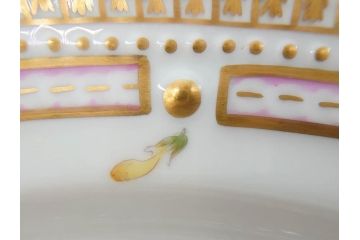 デンマーク　ROYAL COPENHAGEN(ロイヤルコペンハーゲン)　フローラダニカ　371　食卓が華やぐ優雅なオーバルプレート(金彩、フラワー、ディッシュ、中皿、洋食器、北欧)(R-079048)
