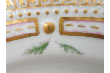 デンマーク　ROYAL COPENHAGEN(ロイヤルコペンハーゲン)　フローラダニカ　371　食卓が華やぐ優雅なオーバルプレート(金彩、フラワー、ディッシュ、中皿、洋食器、北欧)(R-079048)