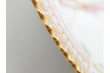 デンマーク　ROYAL COPENHAGEN(ロイヤルコペンハーゲン)　フローラダニカ　371　食卓が華やぐ優雅なオーバルプレート(金彩、フラワー、ディッシュ、中皿、洋食器、北欧)(R-079048)