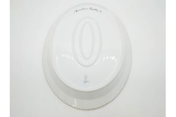 デンマーク　ROYAL COPENHAGEN(ロイヤルコペンハーゲン)　フローラダニカ　375　煌びやかさと淑やかさを兼ね備えた見事なオーバルプレート(金彩、フラワー、ディッシュ、大皿、洋食器、北欧)(R-079051)
