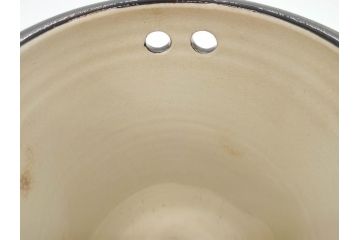 時代物　松景銘　麒麟に雲図　空駆ける麒麟が印象的な火鉢(陶器、丸火鉢、手あぶり、吉祥文様、霊獣)(R-079052)
