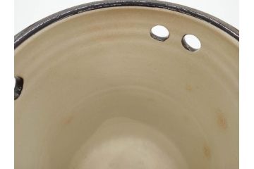 時代物　松景銘　麒麟に雲図　空駆ける麒麟が印象的な火鉢(陶器、丸火鉢、手あぶり、吉祥文様、霊獣)(R-079052)