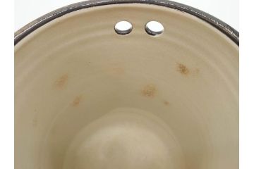 時代物　松景銘　麒麟に雲図　空駆ける麒麟が印象的な火鉢(陶器、丸火鉢、手あぶり、吉祥文様、霊獣)(R-079052)