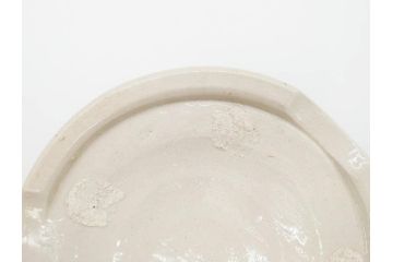 時代物　松景銘　麒麟に雲図　土の温もりを感じる火鉢(陶器、丸火鉢、手あぶり、吉祥文様、霊獣)(R-079053)