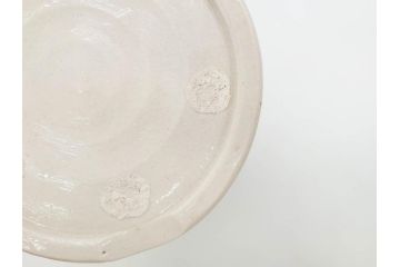 時代物　松景銘　麒麟に雲図　土の温もりを感じる火鉢(陶器、丸火鉢、手あぶり、吉祥文様、霊獣)(R-079053)