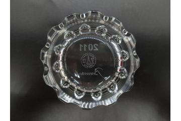 フランス　Baccarat　バカラ　エトナ(2011年・日本限定)　ARABESQUE SMALL BOWL(アラベスク スモール ボウル)　繊細なカッティングが煌めくタンブラー&ボウル(フルレッドクリスタルガラス、ロックグラス、コップ、グラス、小鉢、共箱付き)(R-079054)