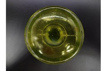 戦前　昭和初期　プレスガラス　ウランガラス　ノスタルジックなデザインが魅力的なフリル皿&氷コップ2客(かき氷カップ、ガラス食器、デザートカップ、硝子、和ガラス、レース)(R-079055)