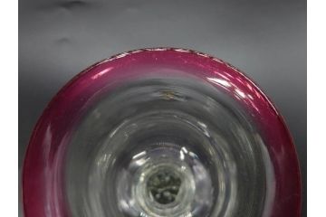 大正〜昭和初期　当時物　レトロな空間を演出できる赤縁氷コップ2客セット(グラス、吹きガラス、和ガラス、硝子)(R-079057)