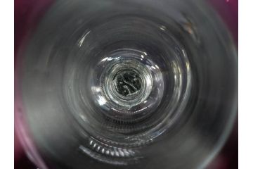 大正〜昭和初期　当時物　レトロな空間を演出できる赤縁氷コップ2客セット(グラス、吹きガラス、和ガラス、硝子)(R-079057)