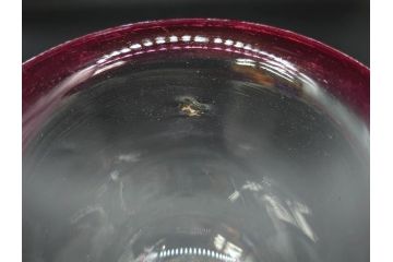 大正〜昭和初期　当時物　レトロな空間を演出できる赤縁氷コップ2客セット(グラス、吹きガラス、和ガラス、硝子)(R-079057)