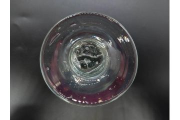 大正〜昭和初期　当時物　レトロな空間を演出できる赤縁氷コップ2客セット(グラス、吹きガラス、和ガラス、硝子)(R-079057)