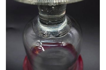 大正〜昭和初期　当時物　レトロな空間を演出できる赤縁氷コップ2客セット(グラス、吹きガラス、和ガラス、硝子)(R-079057)