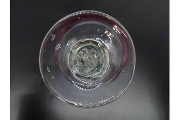 大正〜昭和初期　当時物　レトロな空間を演出できる赤縁氷コップ2客セット(グラス、吹きガラス、和ガラス、硝子)(R-079057)