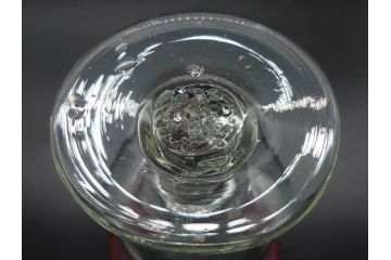 大正〜昭和初期　当時物　レトロな空間を演出できる赤縁氷コップ2客セット(グラス、吹きガラス、和ガラス、硝子)(R-079057)