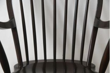 中古　松本民芸家具　美しいシルエットが目を引く#85リーチ型アームチェア(ダイニングチェア、板座チェア、椅子、イス)(R-079060)