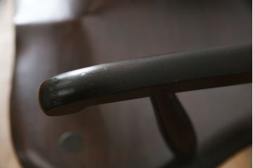 中古　松本民芸家具　美しいシルエットが目を引く#85リーチ型アームチェア(ダイニングチェア、板座チェア、椅子、イス)(R-079060)