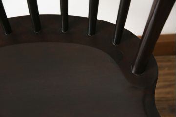 中古　松本民芸家具　美しいシルエットが目を引く#85リーチ型アームチェア(ダイニングチェア、板座チェア、椅子、イス)(R-079060)