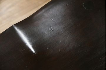 中古　松本民芸家具　美しいシルエットが目を引く#85リーチ型アームチェア(ダイニングチェア、板座チェア、椅子、イス)(R-079060)