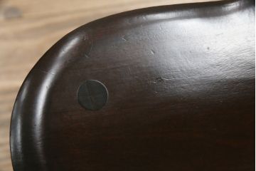 中古　松本民芸家具　美しいシルエットが目を引く#85リーチ型アームチェア(ダイニングチェア、板座チェア、椅子、イス)(R-079060)
