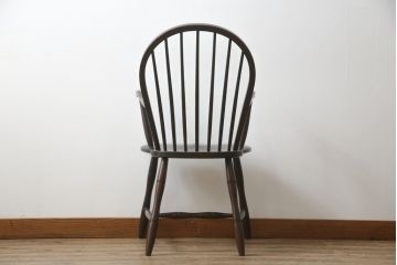 中古　松本民芸家具　美しいシルエットが目を引く#85リーチ型アームチェア(ダイニングチェア、板座チェア、椅子、イス)(R-079060)