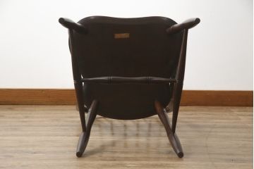 中古　松本民芸家具　美しいシルエットが目を引く#85リーチ型アームチェア(ダイニングチェア、板座チェア、椅子、イス)(R-079060)
