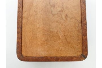 網代(あじろ)編み　彫金　扇面　和の空間を演出する煙草盆セット(朝顔、花、稲穂、トンボ、蜻蛉、植物、タバコ盆、たばこ盆、小物入れ、小箱、鳥取市水道改修記念)(R-079067)