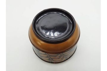 江戸〜明治期　艶やかな漆に金蒔絵が映えた美しい重香合(三段丸重、重箱、香道具、茶道具、木製、漆器、お重、草花)(R-079068)