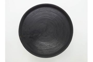 時代物　木製　李朝　時を重ねた味わい深い高台皿(高杯、朝鮮美術、丸盆、台鉢、フルーツボウル、コンポート)(R-079070)