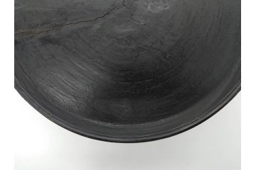 時代物　木製　李朝　時を重ねた味わい深い高台皿(高杯、朝鮮美術、丸盆、台鉢、フルーツボウル、コンポート)(R-079070)
