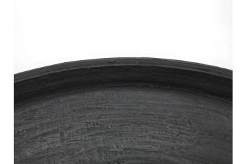 時代物　木製　李朝　時を重ねた味わい深い高台皿(高杯、朝鮮美術、丸盆、台鉢、フルーツボウル、コンポート)(R-079070)