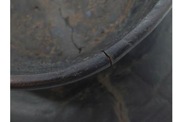 時代物　木製　李朝　時を重ねた味わい深い高台皿(高杯、朝鮮美術、丸盆、台鉢、フルーツボウル、コンポート)(R-079070)