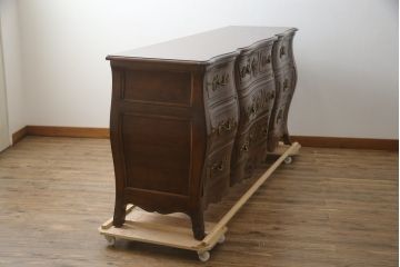 アメリカビンテージ　美品!!　アメリカ高級家具　ヘンレドン社(HENREDON)　ラグジュアリーなフレンチスタイルのチェスト(サイドボード、洋服タンス、収納箪笥、引き出し、ヴィンテージ、米国)(R-079075)