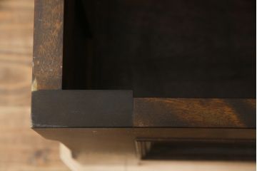 希少!!　中古　松本民芸家具　木目が作りだすランダムな色の濃淡が美しいA型チェスト(ベンチ収納、ベンチチェスト、コファ、ブランケットボックス、収納箱)(定価約31万円)(R-079080)