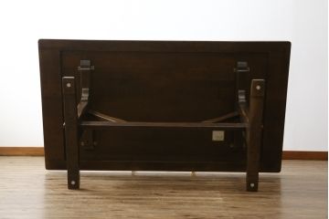 中古　美品　柏木工(KASHIWA)　WILDERNESS(ウィルダネス)　ナラ材　美しい杢目とシックな色合いが魅力のダイニングテーブル(4人掛け、4P、6人掛け、6P、食卓)(定価約26万円)(R-079081)