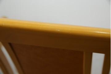 中古　美品!!　IDC大塚家具取り扱い　SPLENDOR(スプレンダー)　バーズアイメープル　洗練されたデザインが美しいダイニングチェア4脚セット　定価4脚で約23万円　(R-079089)