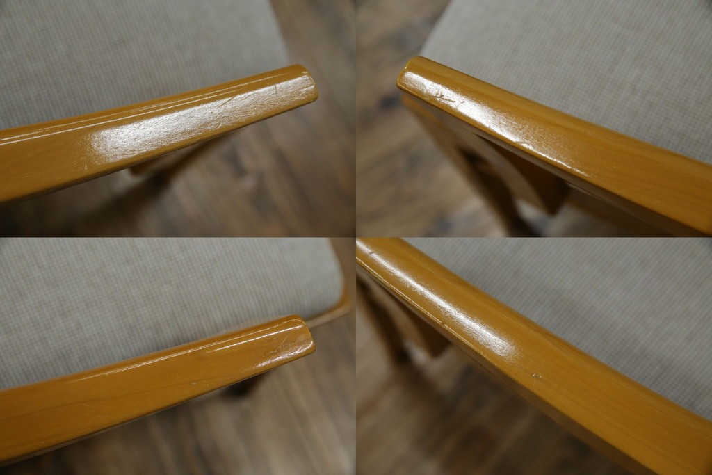 中古　美品!!　IDC大塚家具取り扱い　SPLENDOR(スプレンダー)　バーズアイメープル　洗練されたデザインが美しいダイニングチェア4脚セット　定価4脚で約23万円　(R-079089)