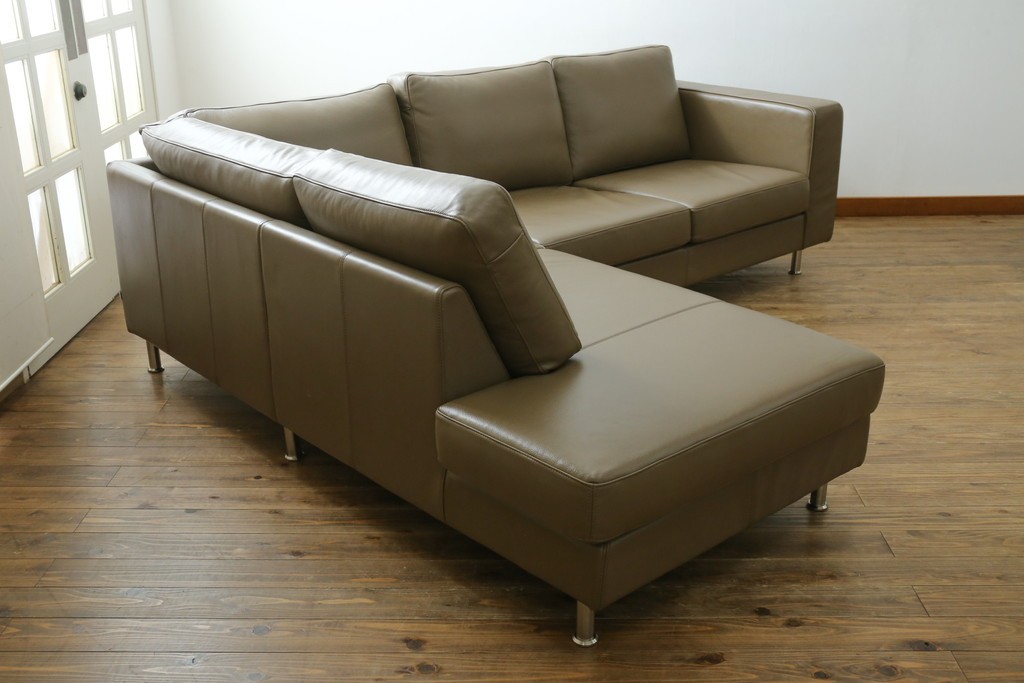 中古　デンマーク製　美品　BoConcept(ボーコンセプト)　I.D.V.　シンプルモダンなコーナーソファ　定価約85万円　(R-079098)