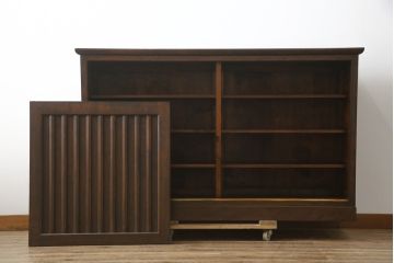中古　美品　松本民芸家具　落ち着きのある和モダンデザインが魅力的なC型下駄箱(別注品)(収納棚、戸棚、サイドボード、キャビネット)(R-079100)