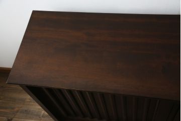中古　美品　松本民芸家具　落ち着きのある和モダンデザインが魅力的なC型下駄箱(別注品)(収納棚、戸棚、サイドボード、キャビネット)(R-079100)