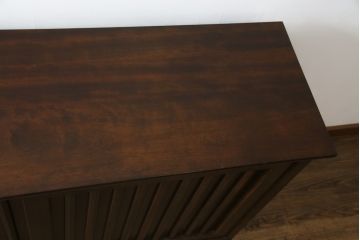 中古　美品　松本民芸家具　落ち着きのある和モダンデザインが魅力的なC型下駄箱(別注品)(収納棚、戸棚、サイドボード、キャビネット)(R-079100)