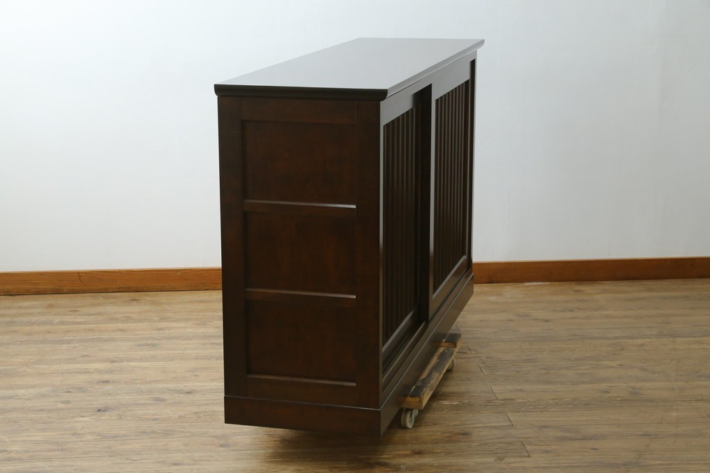 中古　美品　別注品　松本民芸家具　和モダンデザインのC型下駄箱　(R-079100)