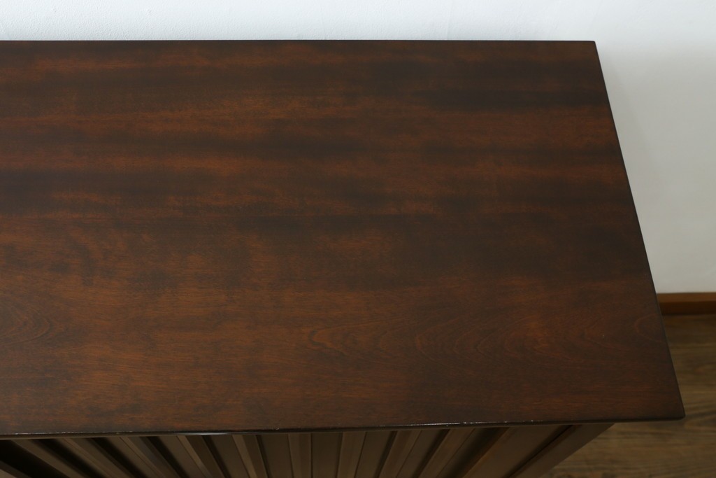 中古　美品　別注品　松本民芸家具　和モダンデザインのC型下駄箱　(R-079100)