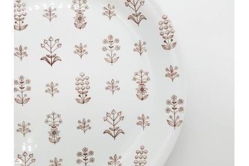 ARABIA FINLAND　Tapestry(タペストリー)　ブラウン　5/1152　落ち着いた雰囲気が魅力のプレート(大皿、陶器、北欧、洋食器、アラビア、フィンランド、北欧食器)(R-079110)