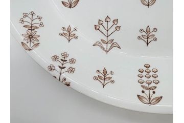 ARABIA FINLAND　Tapestry(タペストリー)　ブラウン　5/1152　落ち着いた雰囲気が魅力のプレート(大皿、陶器、北欧、洋食器、アラビア、フィンランド、北欧食器)(R-079110)