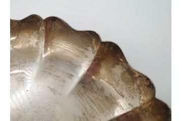 アメリカ　TIFFANY&CO.MAKERS(ティファニー メイカーズ)　STERLINGSILVER(スターリングシルバー) 25323　総重量 約497g　柔らかな縁の曲線がエレガントなプレート(変形皿、フリル、レース、中皿、深皿、菓子器、銀製品)(R-079111)