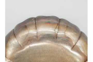 アメリカ　TIFFANY&CO.MAKERS(ティファニー メイカーズ)　STERLINGSILVER(スターリングシルバー) 25323　総重量 約497g　柔らかな縁の曲線がエレガントなプレート(変形皿、フリル、レース、中皿、深皿、菓子器、銀製品)(R-079111)