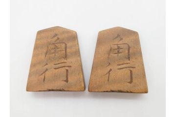 作家物　飯塚好　水無瀬書　虎斑　歳月を重ねた味わいある将棋駒(漆、盛上駒、彫埋駒、駒箱付き)(R-079112)