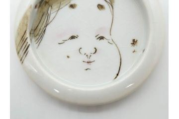 時代物　陶器　おかめ　天狗　寿　染付　様々な組み合わせが楽しめる引手6点セット(引き手、耕山、取っ手、ハンドル、把手)(R-079113)